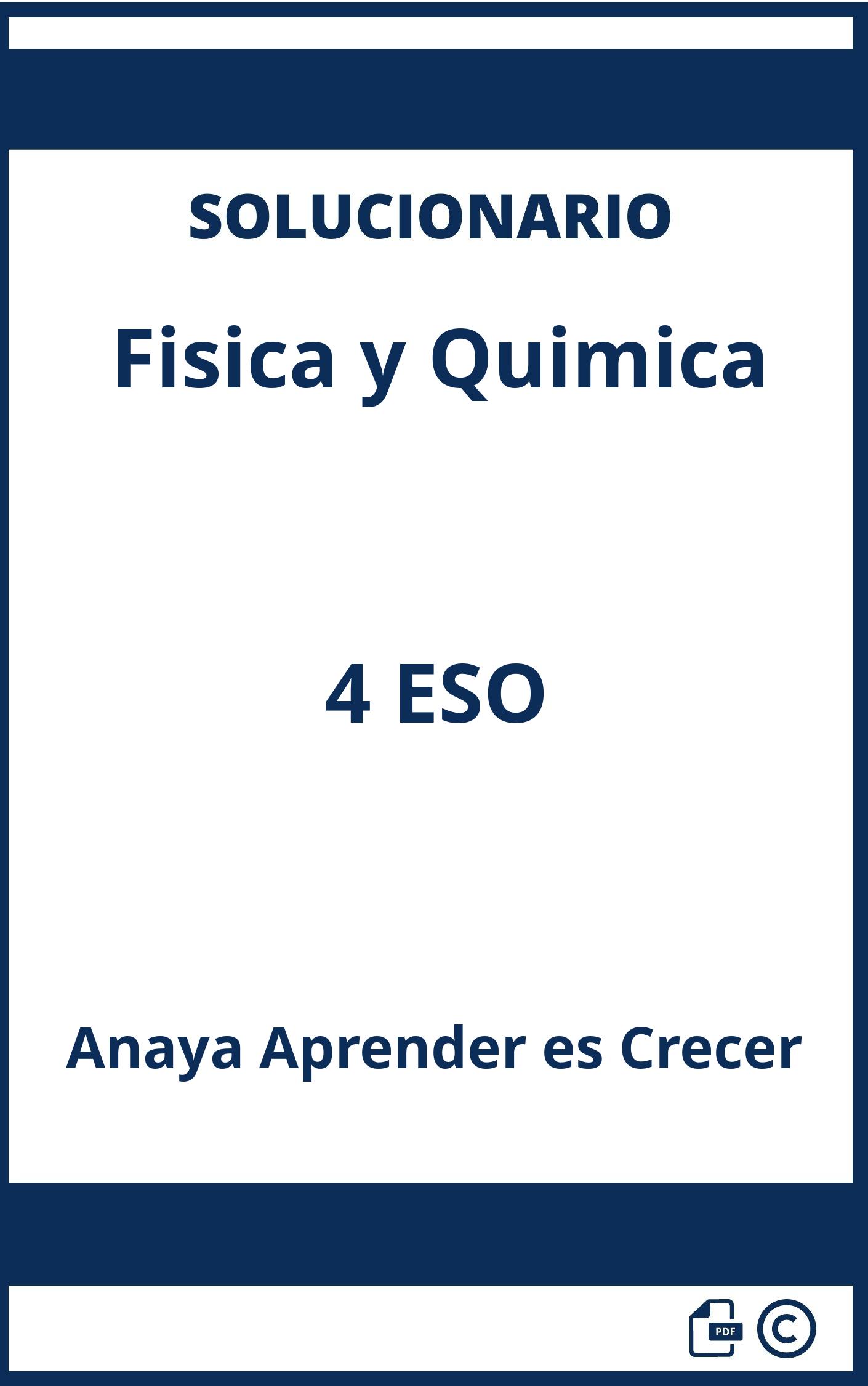 Solucionario Fisica y Quimica 4 ESO Anaya Aprender es Crecer